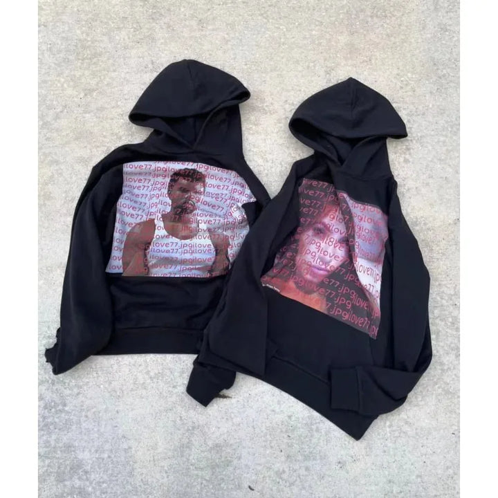 2025 Retro Hoodie Sweatshirt Y2k Gothic Clothing Personalized Pattern Printed Pullover Casual Fashion Men's Harajuku Street Wear