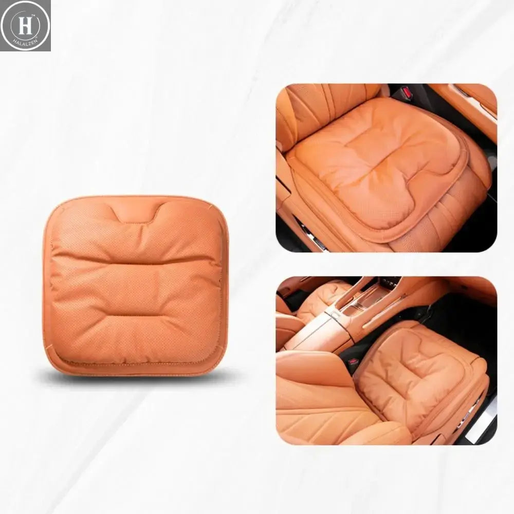 Non-slip Car Leather Cushion Soft Good Breathability Ventilated Four-season Cushion Universal Cotton Auto Seat Cushion Travel HALALZEN