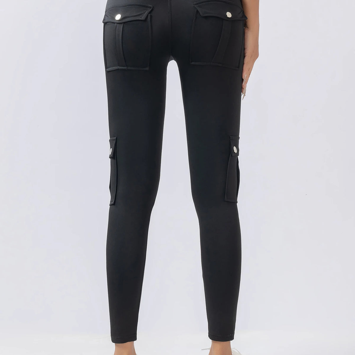 Europe and the United States multi-pocket cargo hip lift yoga pants high-waist-tight micro-la fitness pants sports Pilates pants