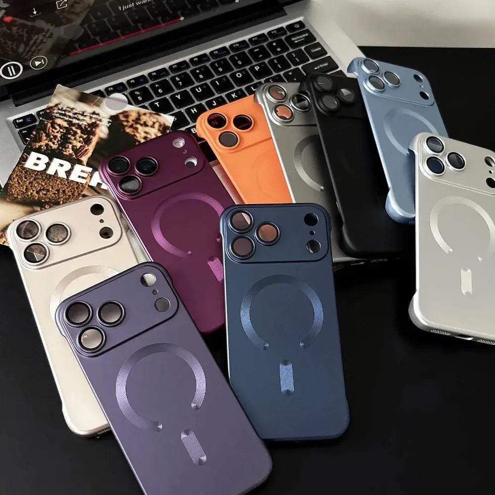 Ultra Thin Matte Magnetic Cover For iPhone 17 Air 16 15 14 Plus 13 12 11 17 Pro Max For Magsafe Charging Frameless PC Phone Case Halalzen UK