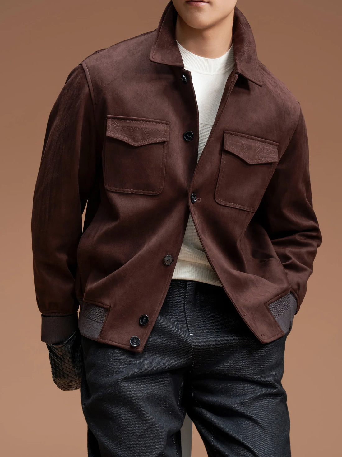 Autumn New Men's Top Jacket, Solid Color Simple Lapel Fashion Trend Pocket Decoration Casual Jacket