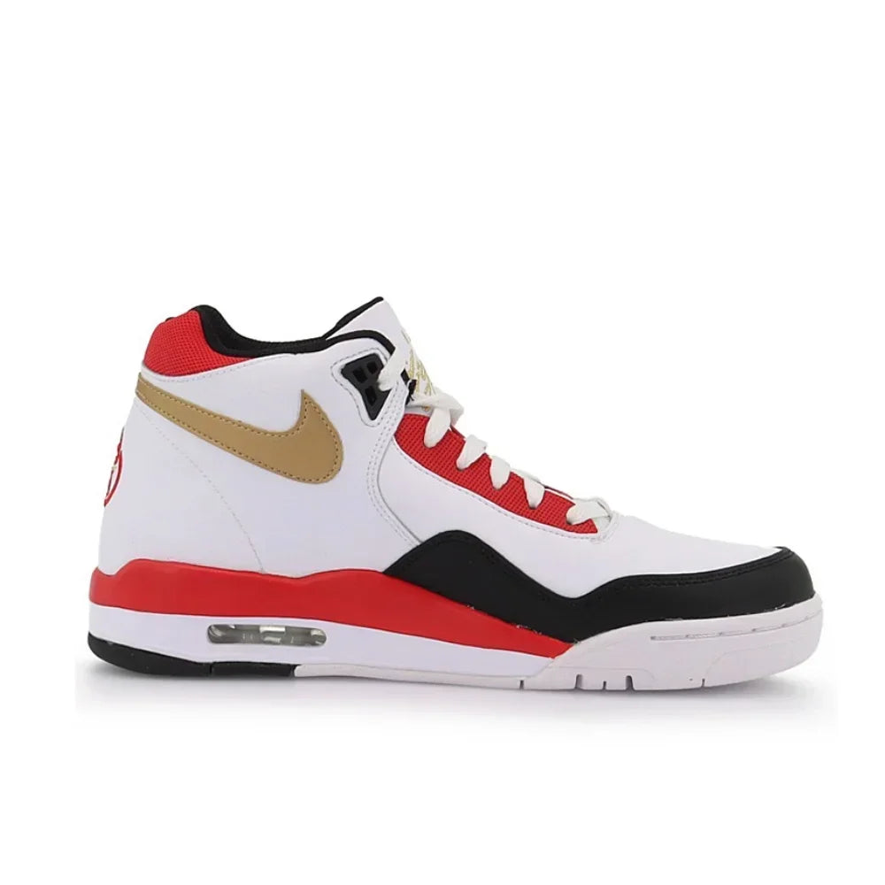 NIKE Original Flight Legacy comfortable and versatile men's mid-top retro basketball shoes red and white