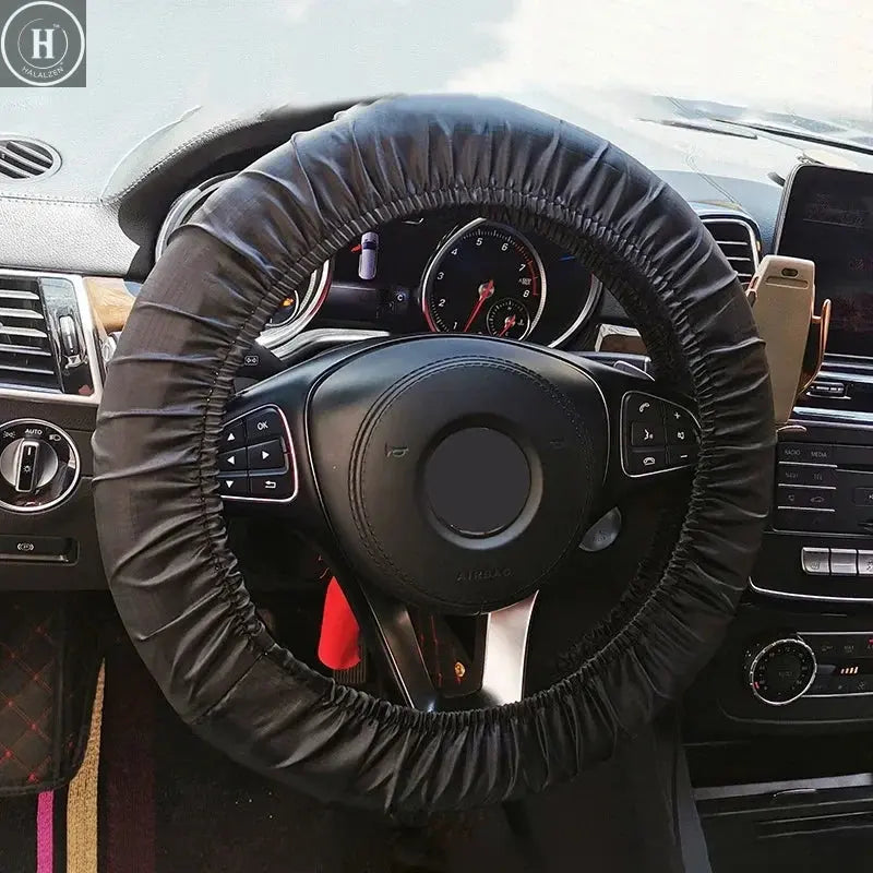 Reusable Black Universal Car Seat Cover Waterproof Antifouling Dust Covers Steering Wheel Protective for Car Seat HALALZEN