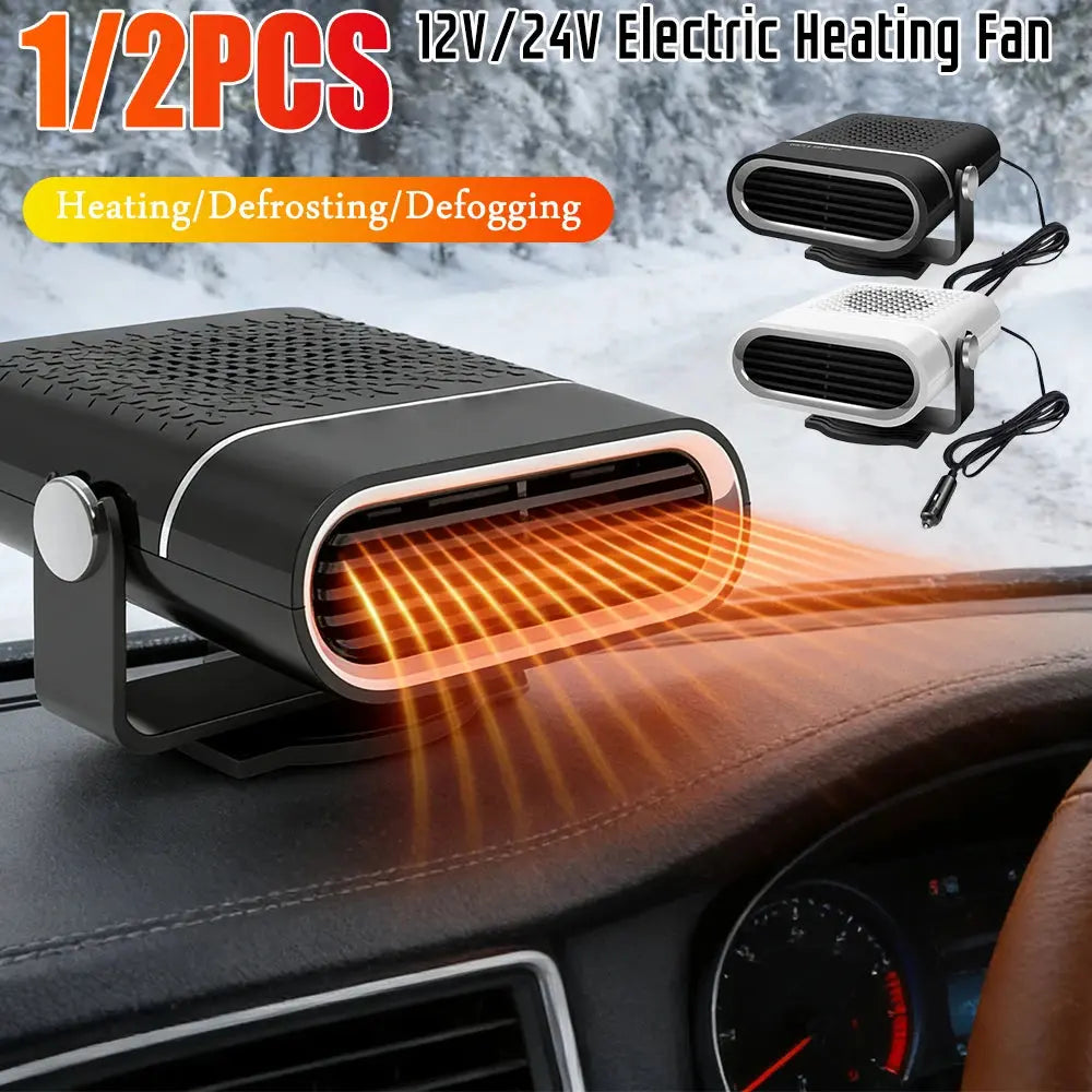 12V/24V Electric Car Heater Fan Fast Heating Window Windshield Defogging Defrosting Heater Non-slip Base Auto Accessories HALALZEN