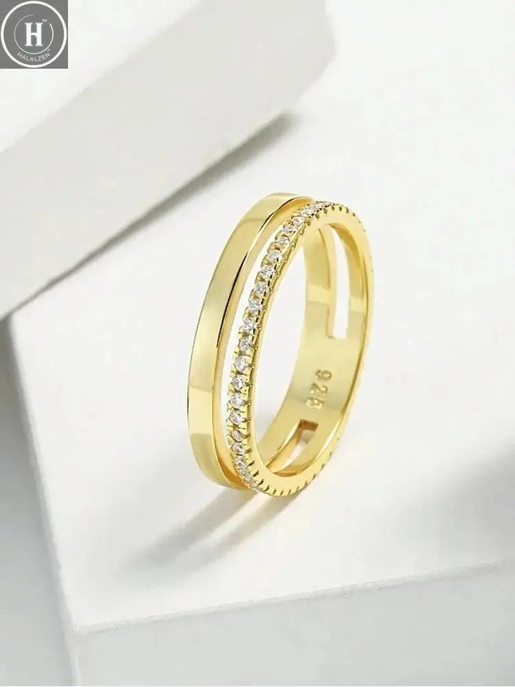 925 Sterling Silver Gorgeous Sparkling Classic Zircon Ring For Women Engagement Wedding Luxury Fashion High Quality Fine Jewelry HALALZEN