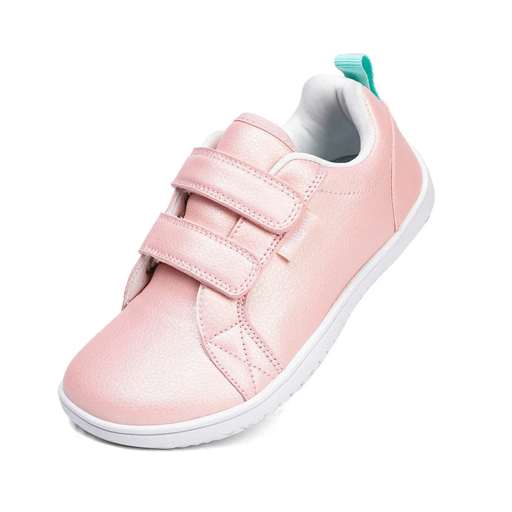 Boys Girls Barefoot Shoes Kids Wide Toe Minimalist Fashion Sneakers Lightweight Hook Loop Artificial Leather Walking Flats