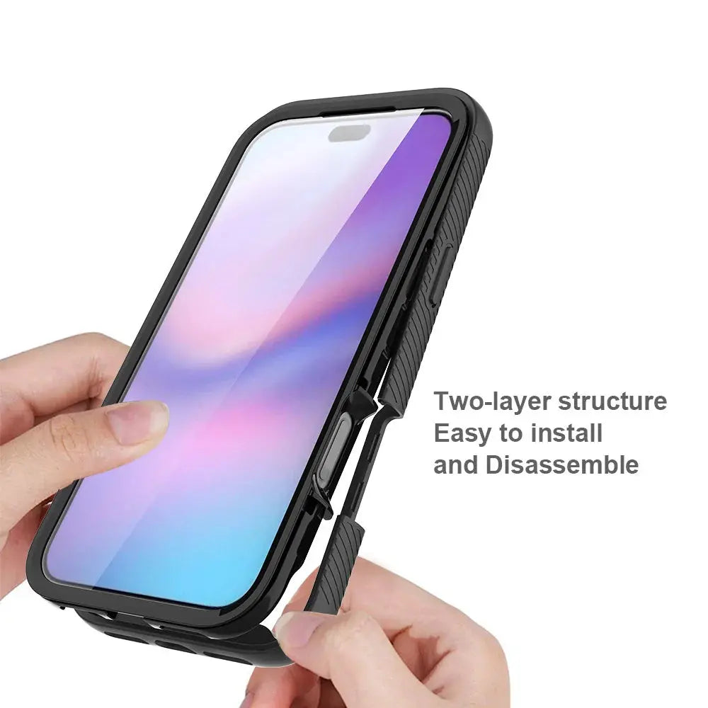 360 Full Body Protection Armor Clear Phone Case For iPhone 17 16 15 14 13 Pro Max Air 16e Plus Front Screen Shockproof Cover Halalzen UK