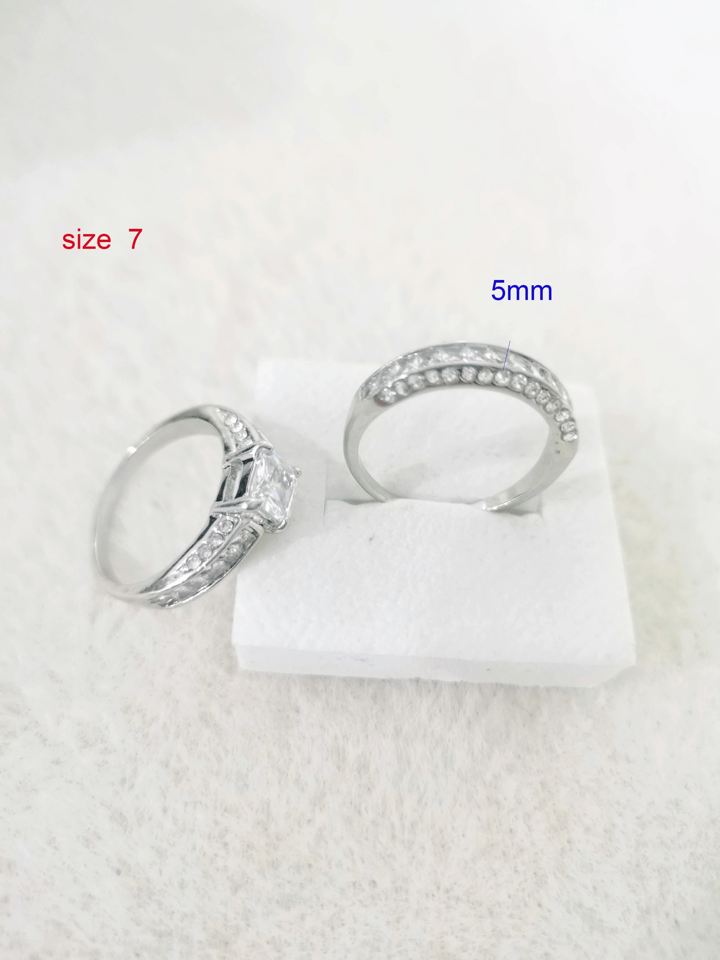 2pcs/set Alliance Engagement Wedding Rings For Women Jewelry Finger Rings, Party Gifts, Wedding Gifts, Birthday Gifts