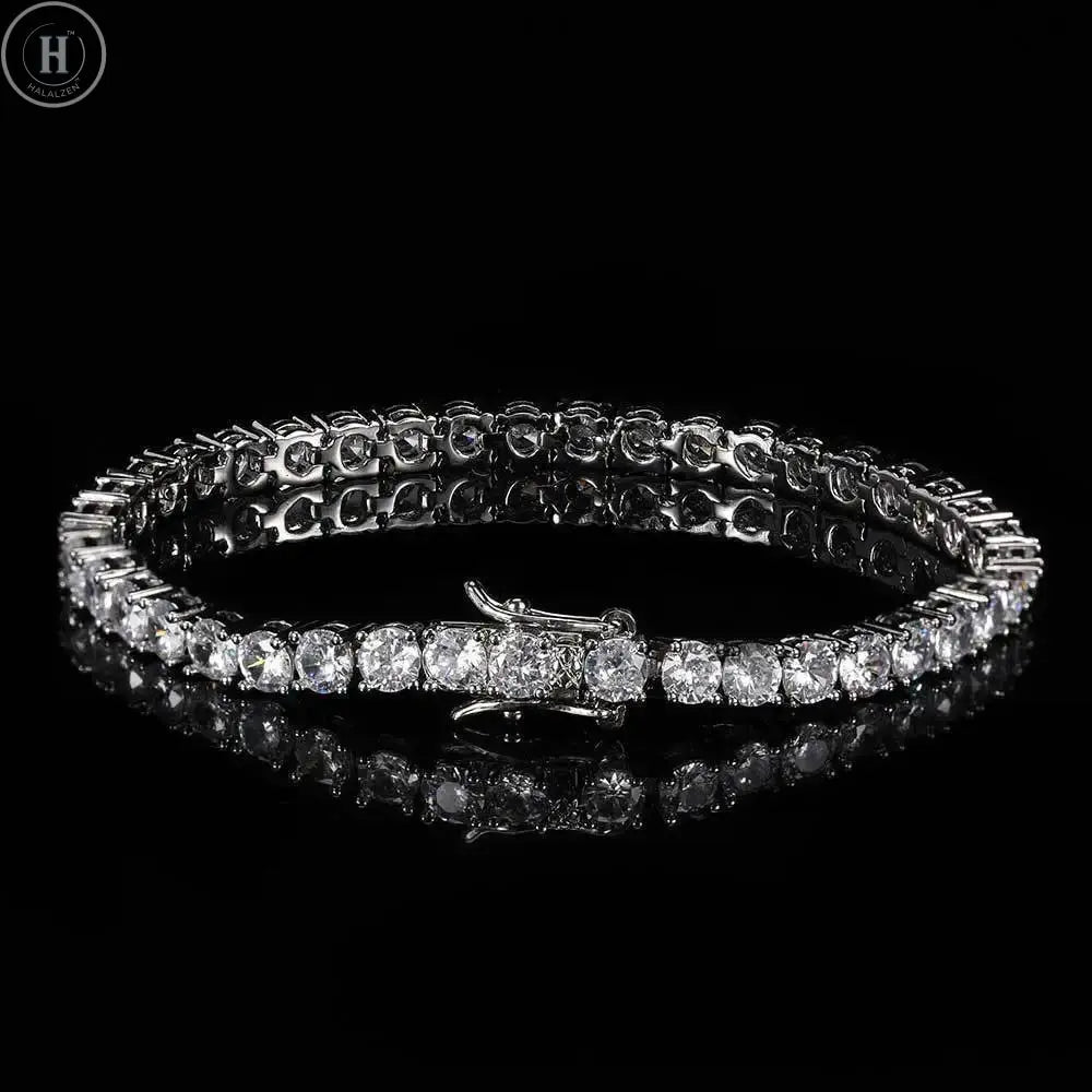 S925 Sterling Silver High Quality Fashionable  D Color VVS1 Full Moissanite Tennis Bracelet for Women Wedding Engagement Jewelry HALALZEN