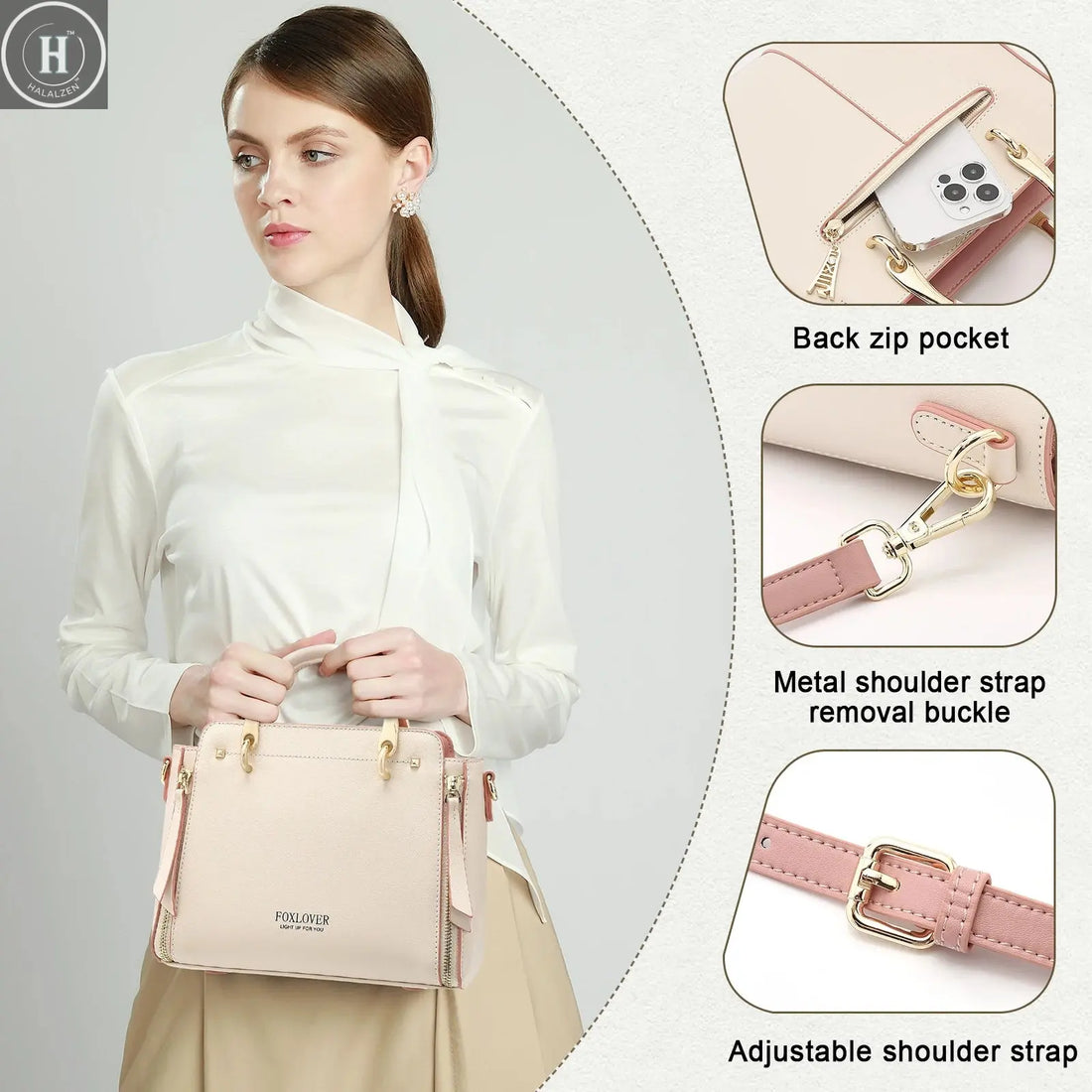 FOXER Split Leather Women Shoulder Bag Elegant Handbag 2025 Autumn Winter Female Large Tote Bag Luxury Design Crossbody Purse HALALZEN