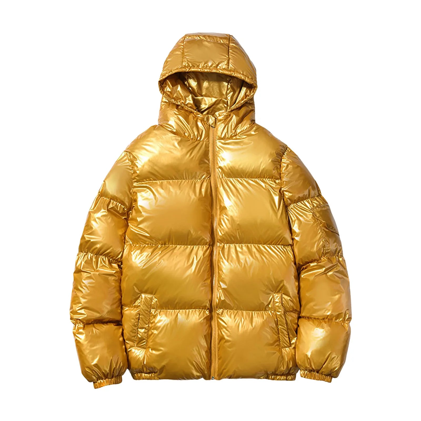 Outdoor Thickened Cotton Down Coats For Men Streetwear Glossy Hooded Warm Bread Down Jacket Casual Cotton Puffer Outwears