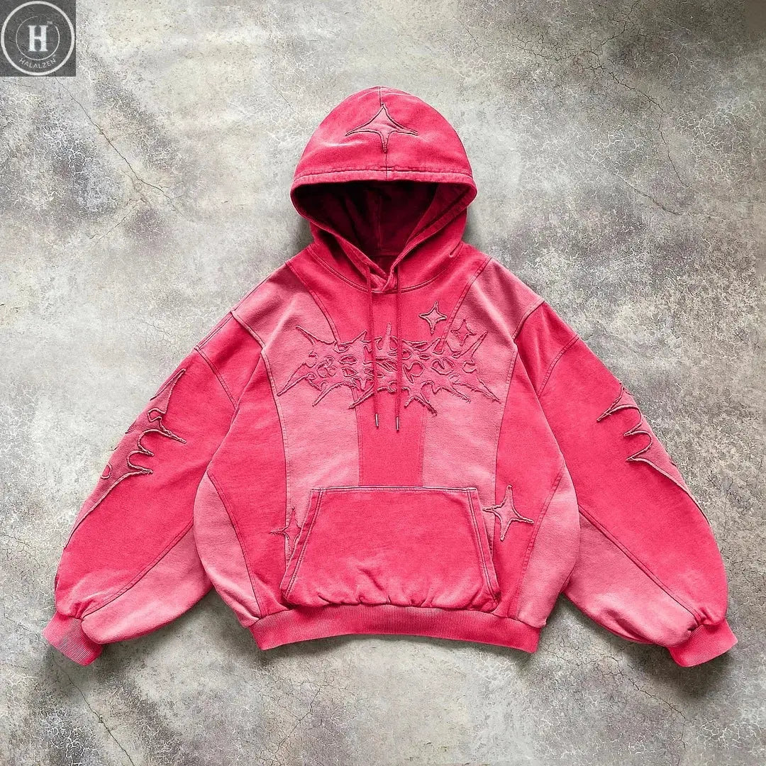 Street Sle Y2K Patchwork Hoodie ex Loose Casual Faionable Hooded Sweatirt Spring 2024 Long Sve Stripe Pattern HALALZEN