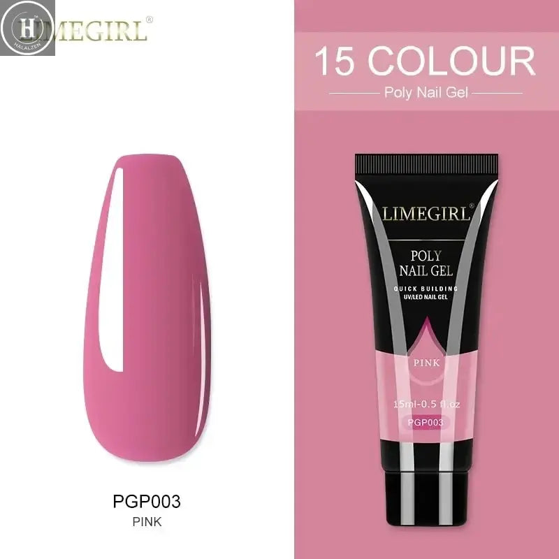 15ml Poly Extension Nail Gel For Nail Art Manicure Design 24Colors UV Varnishes Semi Permanent Builder Nail Gel Polish HALALZEN