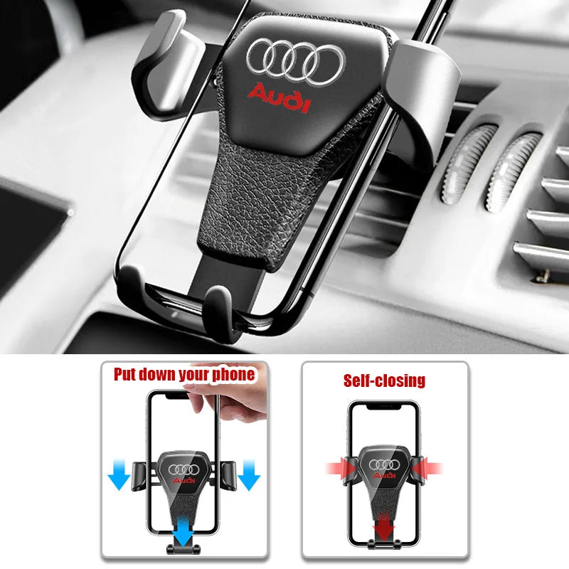 Gravity Car Phone Holder Air Vent GPS Stand Accessories For Audi A1 A2 A3 A4 A5 A6 A7 A8 Q1 Q2 Q3 Q4 Q5 Q6 Q7 Q8 Quattro TT S5