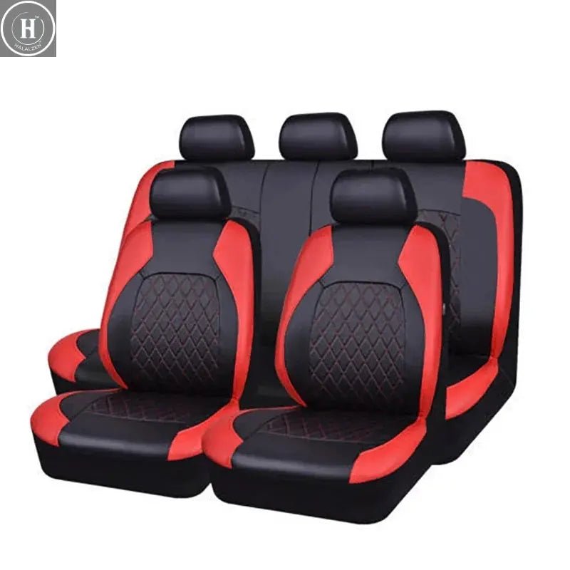 PU Leather Car Seat Covers Airbag Compatible Car Interior Accessories Front/ Rear/ Full Set Cover Cushion Universal Fit Most HALALZEN