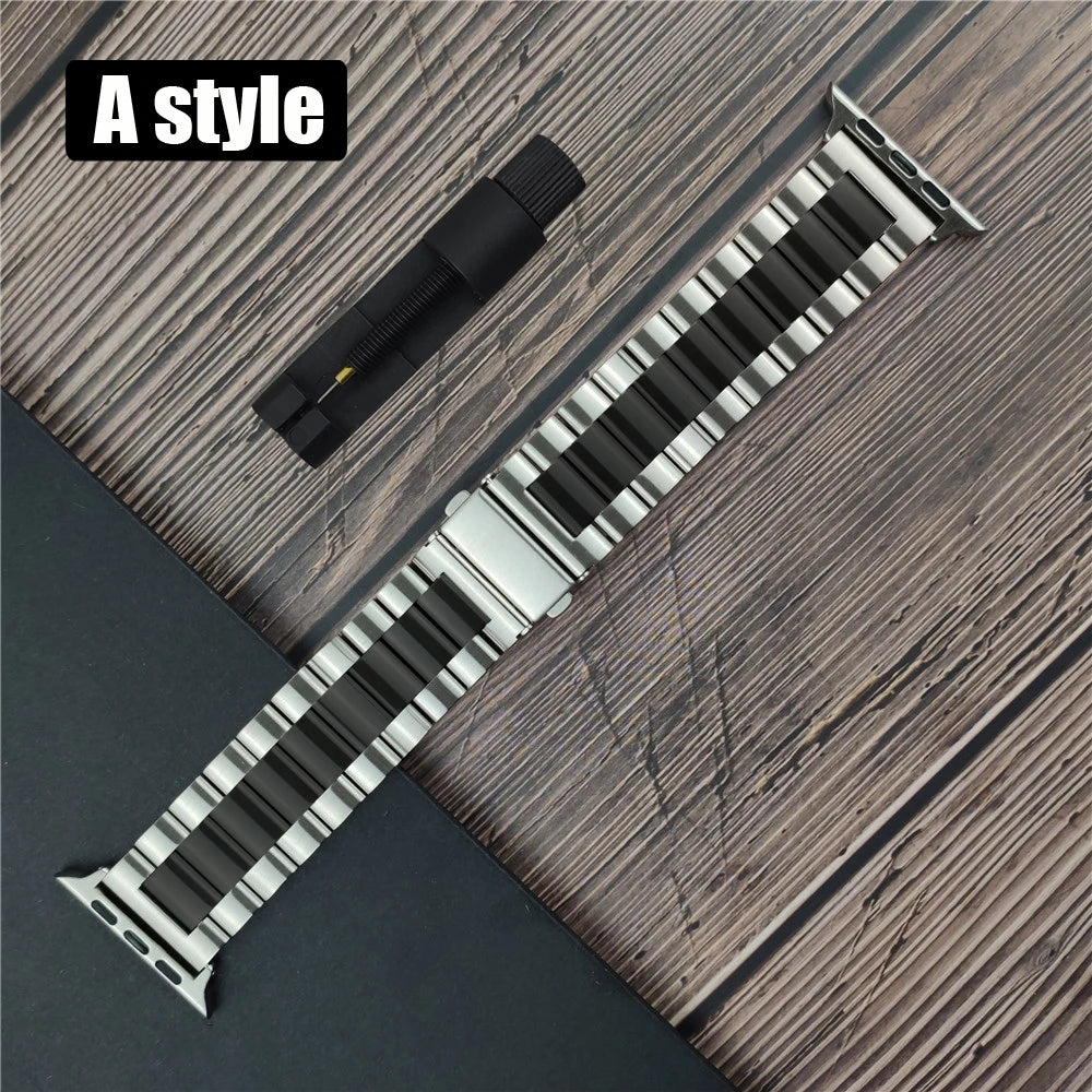 Classic stainless steel Correa for apple watch 10 46mm 42mm band Ultra 2 49mm 9 8 7 6 5 4 se 45mm 44mm 41mm 40mm 3 38mm strap