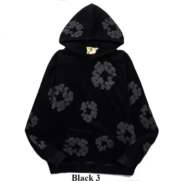 Wreath Hoodies Y2k Men Streetwear 3D Foam Cotton Women Sweatshrts Thicken Pullovers Kakazzy Hoodies Fashion Man Winter Clothes