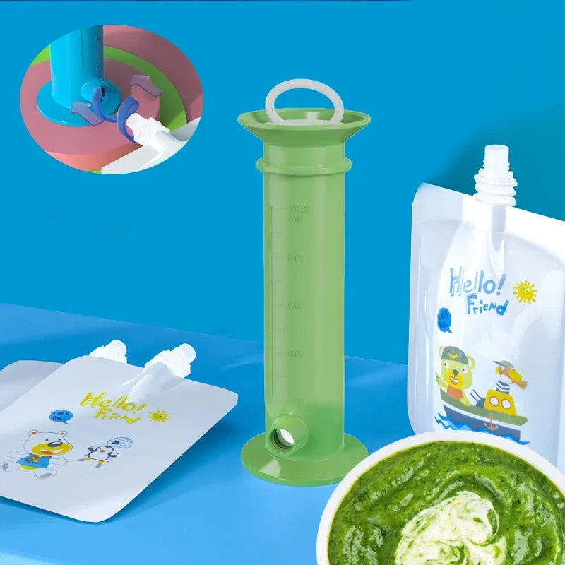 Baby Fruit Puree Filling Dispenser Newborn Food Pouch Feeding Bag