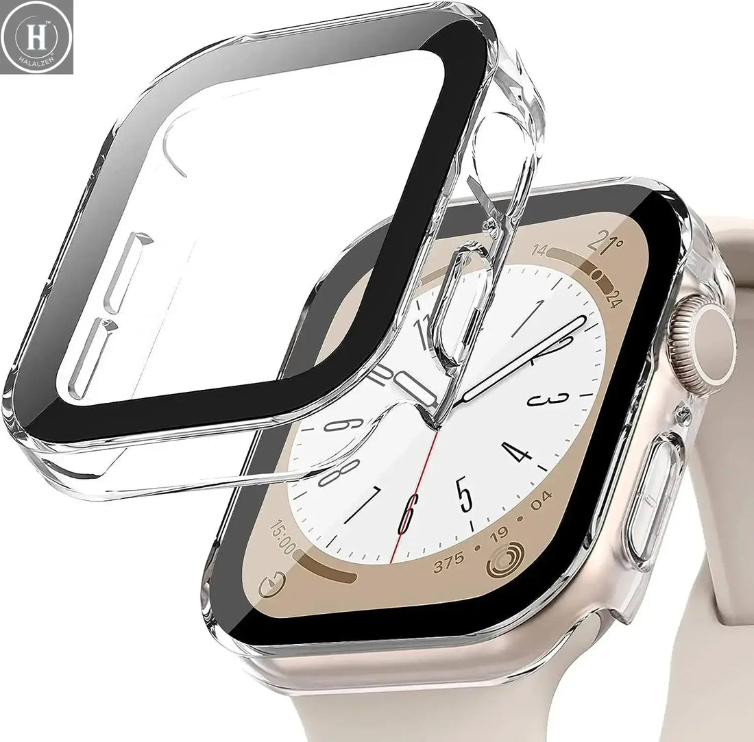 Tempered Glass+Cover For Apple Watch 11 10 9 8 7 46mm 42mm PC Bumper Screen Protector Case iWatch Series 7 6 5 4 SE3 44 40 45mm HALALZEN
