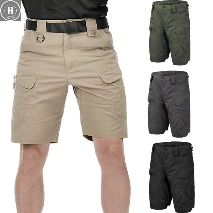 Outdoor Multi-Pocket Shorts Mens Summer Tactical Casual Shorts Waterproof Quick-dry Combat Pants Lightweight Training Shorts HALALZEN