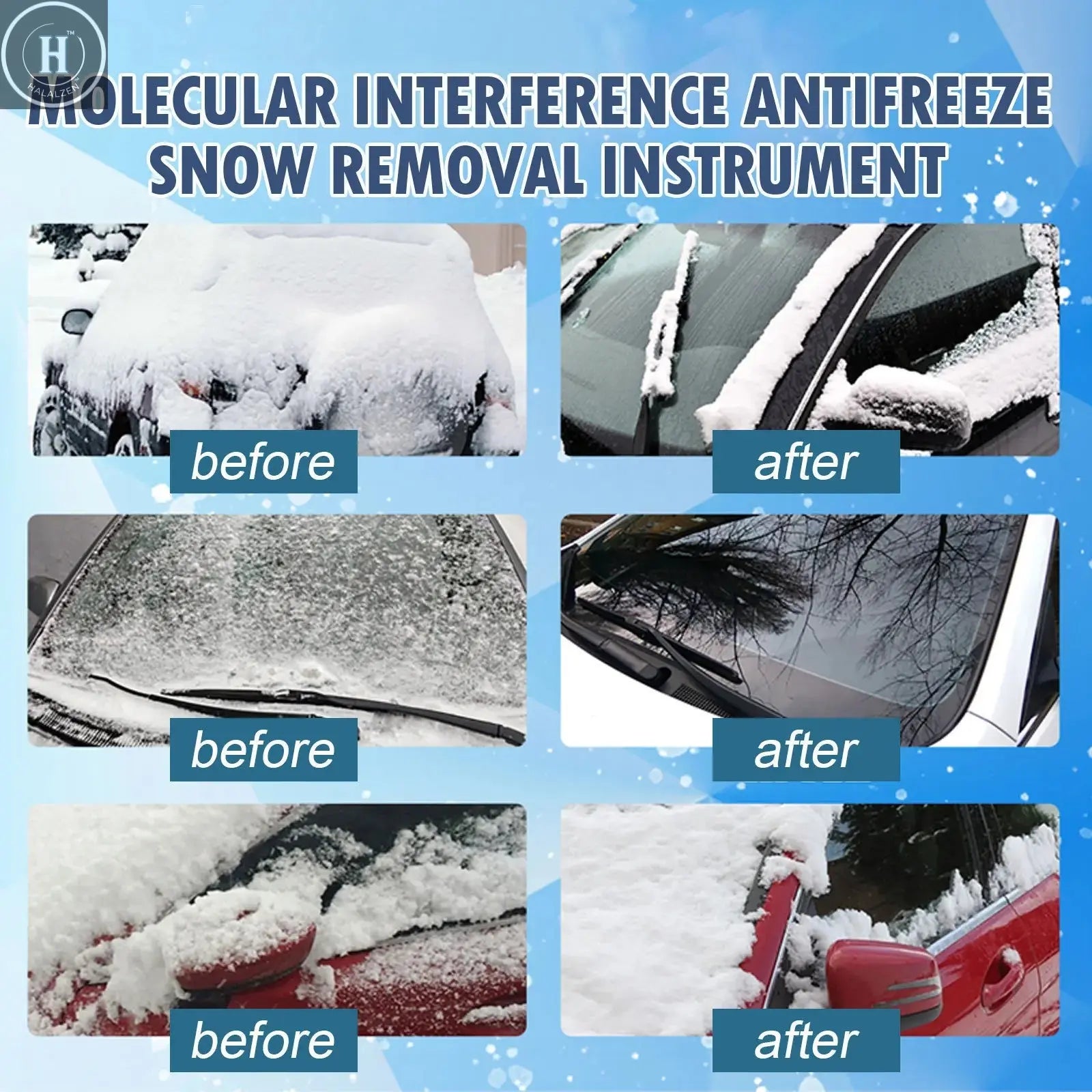 Electromagnetic Car Snow Removal Device Antifreeze Snow Removal Instrument Solar Car Snow Remover Defroster Windshield De Icer HALALZEN