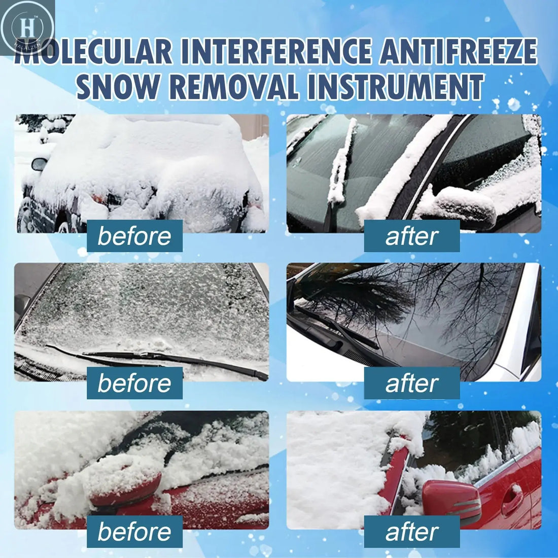 Electromagnetic Car Snow Removal Device Antifreeze Snow Removal Instrument Solar Car Snow Remover Defroster Windshield De Icer HALALZEN