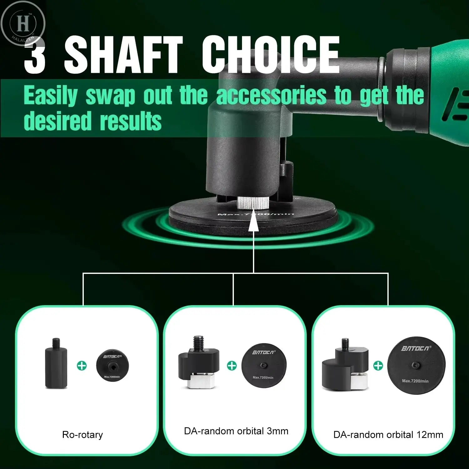 BATOCA S6 Cordless Mini Car Polisher 12V Quick Change Heads Wireless Polishing Machine Kit 3/12mm Orbital For Detail HALALZEN