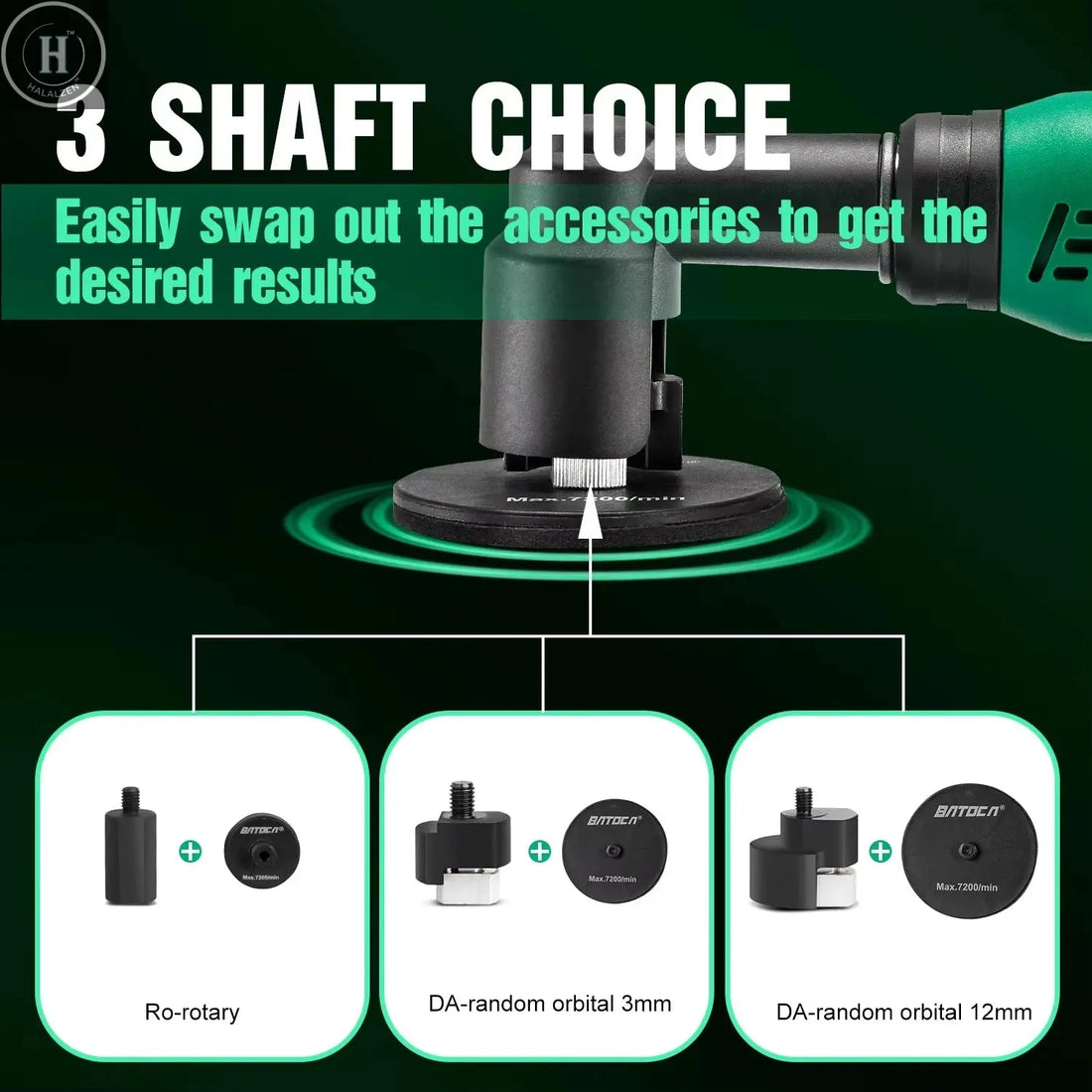 BATOCA S6 Cordless Mini Car Polisher 12V Quick Change Heads Wireless Polishing Machine Kit 3/12mm Orbital For Detail HALALZEN