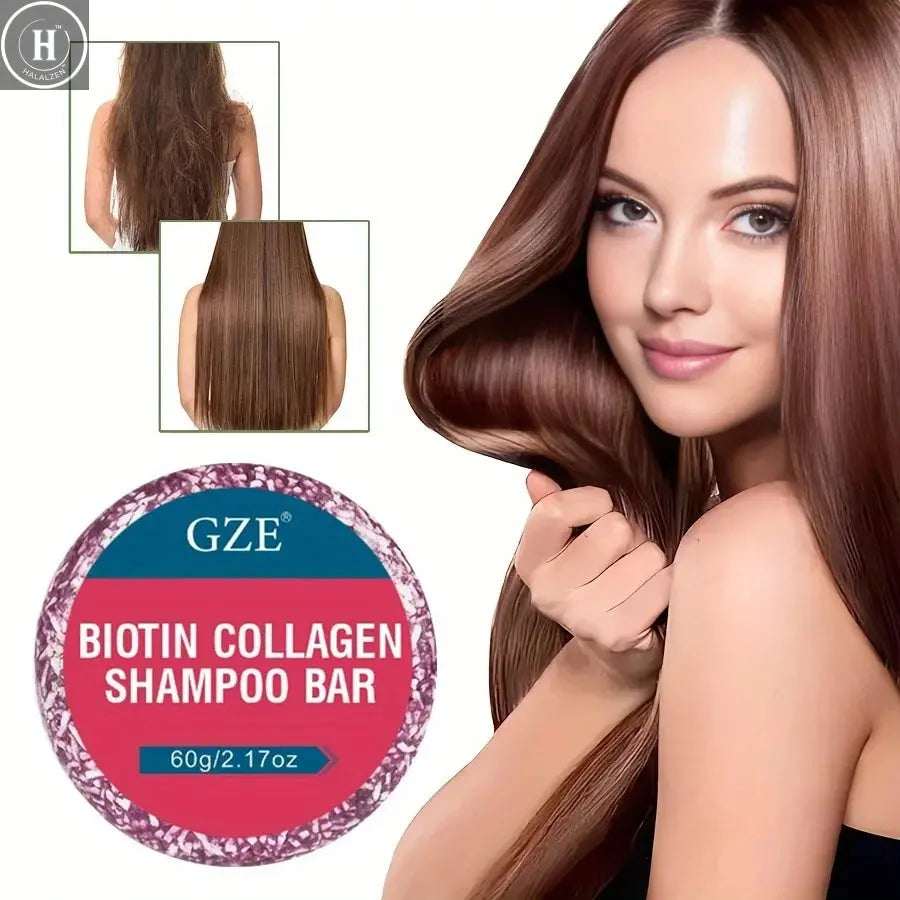GZE Biotin Collagen Shampoo Bar  Clarifying Shampoo for Men & Women Strengthening HALALZEN