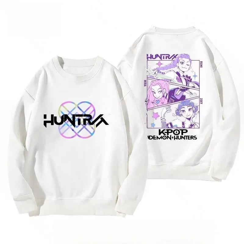 KPop Demon Hunters HUNTRIX Pirnt Hoodie Autumn Long Sleeve Tops Women's Clothing Sweatshirts
