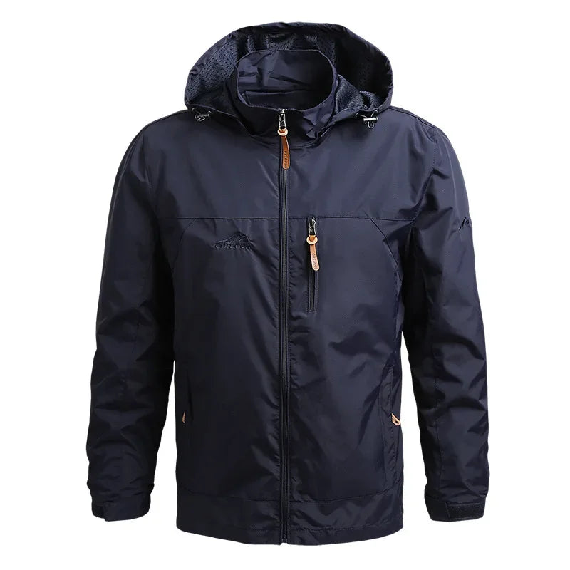 Outdoor Sports Men's Jacket Versatile Loose And Comfortable Top Waterproof And Windproof Work Jacket Hooded Assault Jacket