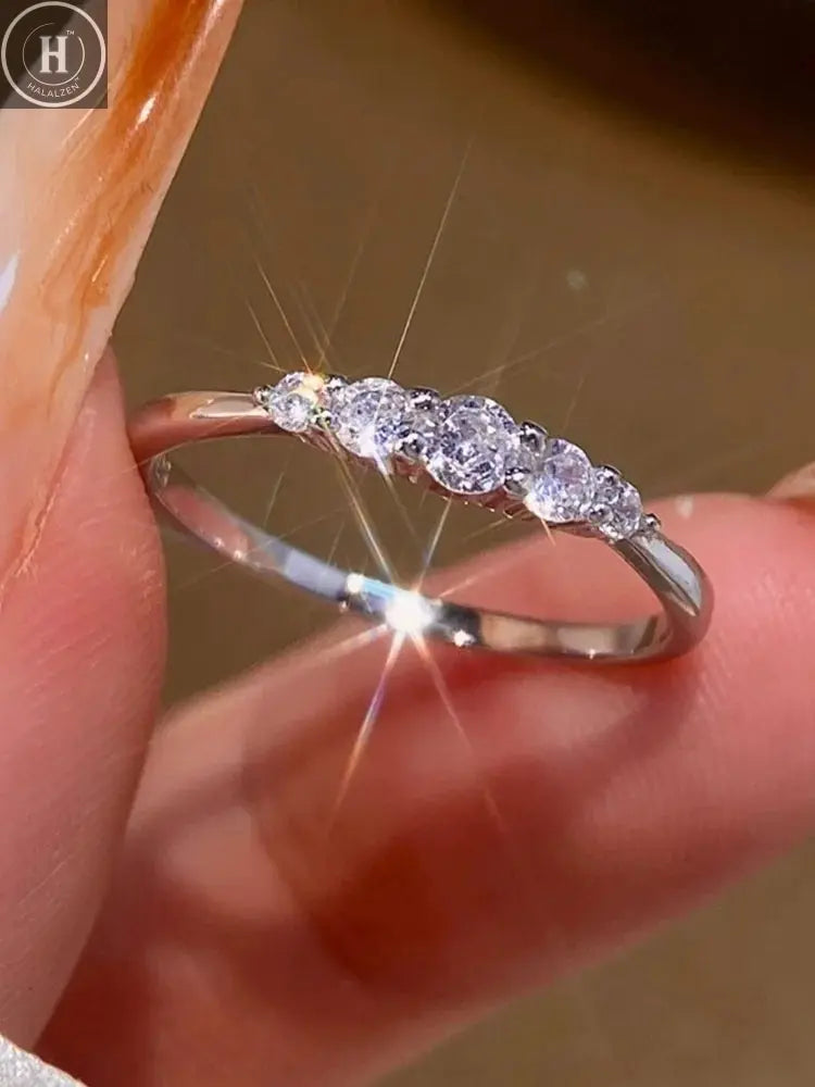 925 Sterling Silver Fashion Classic Gorgeous Shiny Zircon Ring For Women Engagement Wedding Luxury High Quality Fine Jewelry HALALZEN