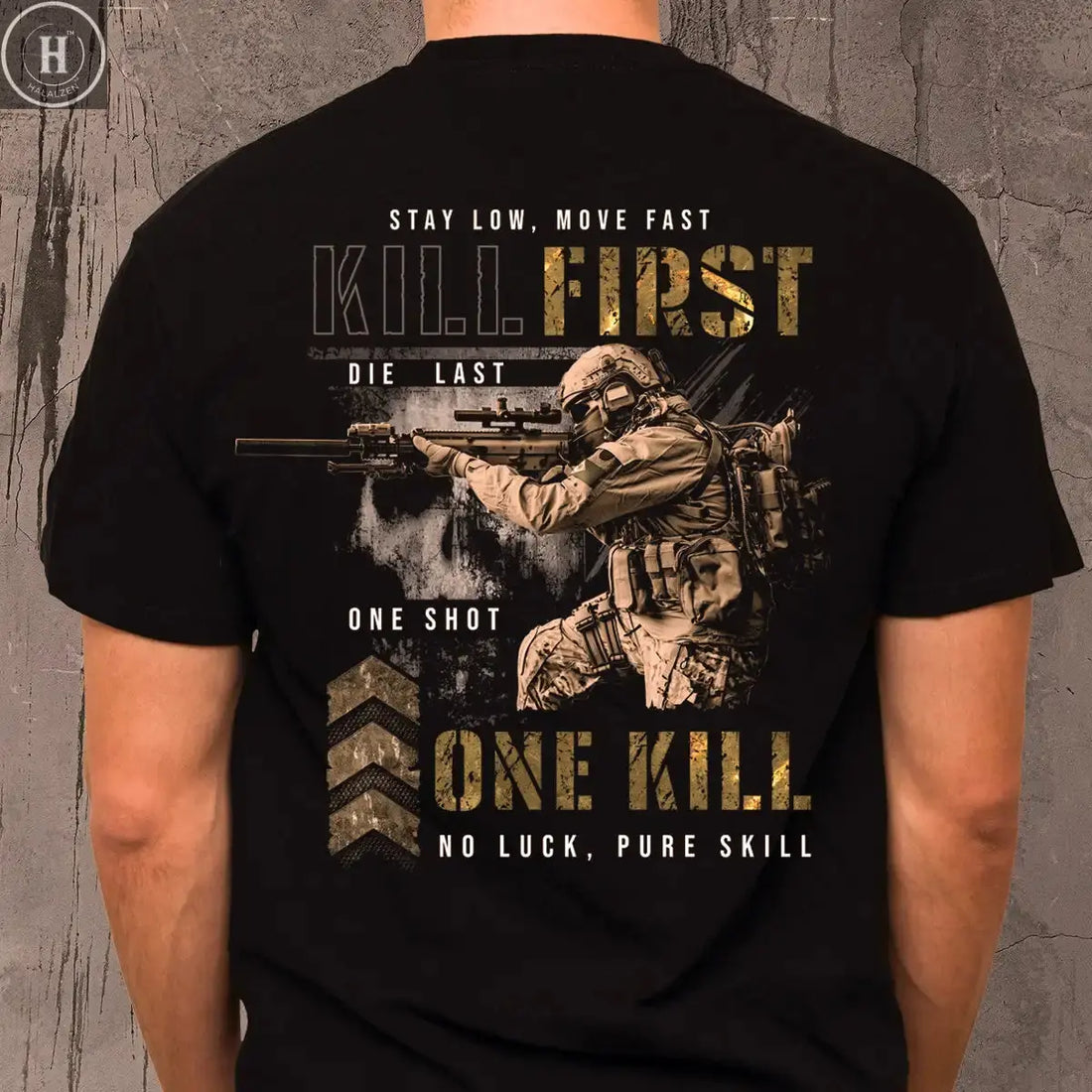 Stay Low Move Fast. Military Sniper T-Shirt New 100% Cotton O-Neck Short Sleeve Summer Casual Mens T-shirt Size S-3XL HALALZEN