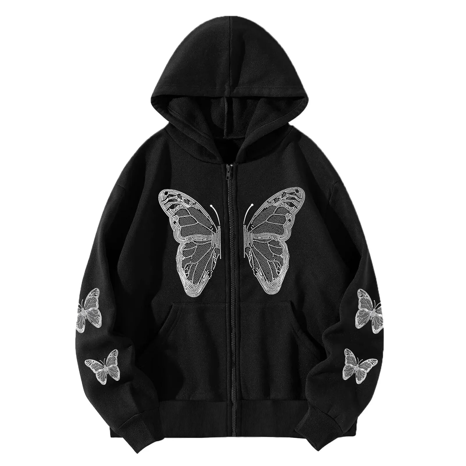New Streetwear Zip Up Hoodie Women Harajuku Y2k Jackets Punk Clothes Sweatshirts