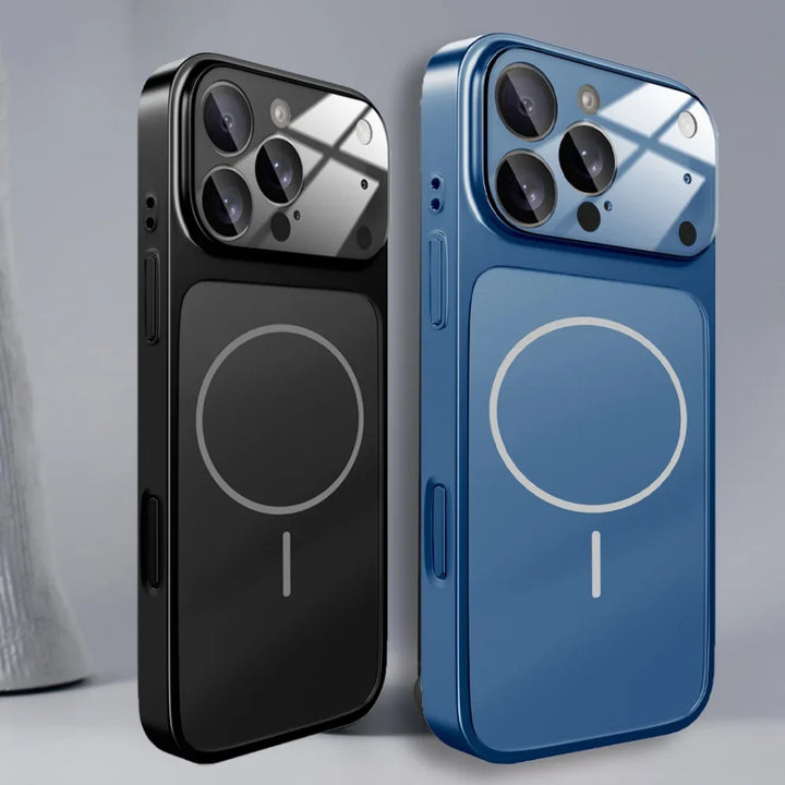 Glass Nano Matte Case For iPhone 17 Pro Max 17Air 17Pro 16 15 14 13 Pro Max Cover Magnetic Wireless Charge Armor Funda