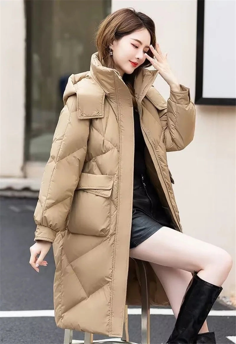 Winter Jacket Women's Parkas Puffer Coat 2023 New Long Down Snow Jackets Female Hooded Waterproof Cotton Padded Parka Outerwear