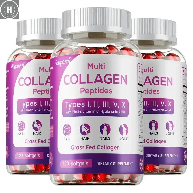 Collagen Peptides - Nourishes The Skin, Slows Down Aging, Promotes Healthy Hair, Strong Nails, and Improves Intestinal Digestion HALALZEN