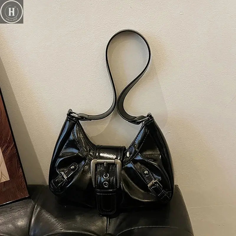 Y2K Retro Pleated Hobo Shoulder Bag for Women Hot Selling Maillard Style Underarm Bag Clutch Handbags for Travel Work Shopping HALALZEN