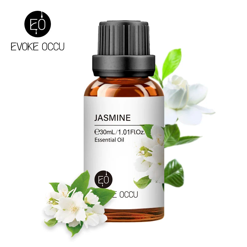 30ML Pure Jasmine Rose Mint Lavender Vanilla Essential Oil for Diffuser, Humidifier, Massage, Skin Hair Care, Soap Candle Making HALALZEN