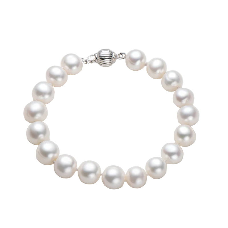 925 Silver Natural Freshwater Pearl Bracelet Women'S Daily Wear Elegant Bracelet Jewelry Anniversary Birthday Gift