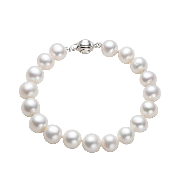 925 Silver Natural Freshwater Pearl Bracelet Women'S Daily Wear Elegant Bracelet Jewelry Anniversary Birthday Gift