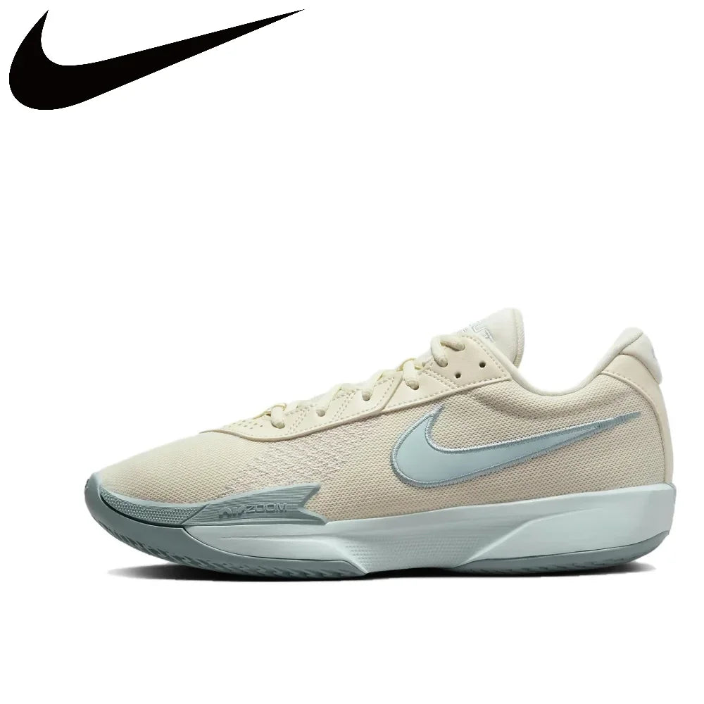 Nike Air Zoom G.T. Cut Academy Men's Low Top Basketball Shoes Comfortable Shock Absorbing Athletic Shoes Gray and White Colorway