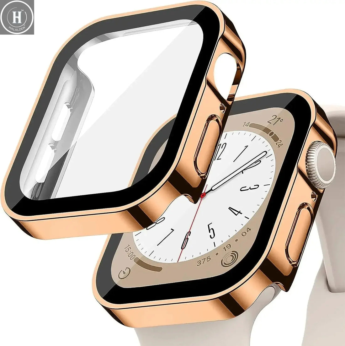 Tempered Glass+Cover For Apple Watch 11 10 9 8 7 46mm 42mm PC Bumper Screen Protector Case iWatch Series 7 6 5 4 SE3 44 40 45mm HALALZEN