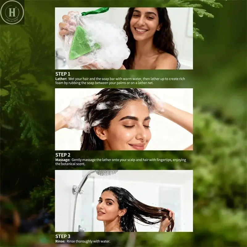 120g Usman Grass Herbal Shampoo Soap Hair Loss Treat Solid Shampoo Bar Strengthen Hair Root Oil Control Hair Growth Hair Care HALALZEN