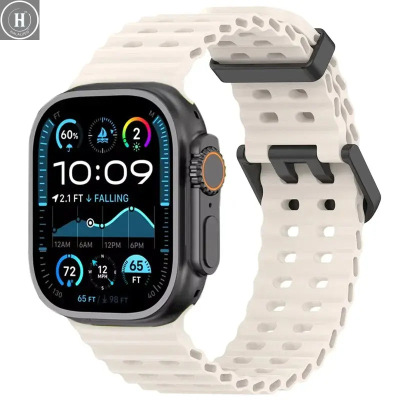 Ocean Strap For Apple Watch Band Ultra 3/2 49mm Series 11 10 46mm Sports Bracelet Wristband iWatch 9 8 7 6 5 SE 45mm 44mm Correa HALALZEN