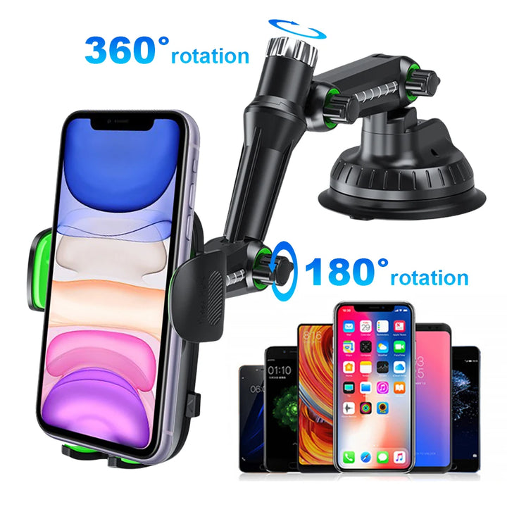 Air Vent Phone Mount Flexible Long Arm 360 Degree Rotating Windshield Phone Stand Hands Free Phone Clip Bracket for 4.7-7.2 Inch