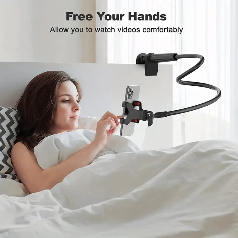 Adjustable 360 ° rotating portable lazy phone holder, suitable for bedside offices and homes, with clip