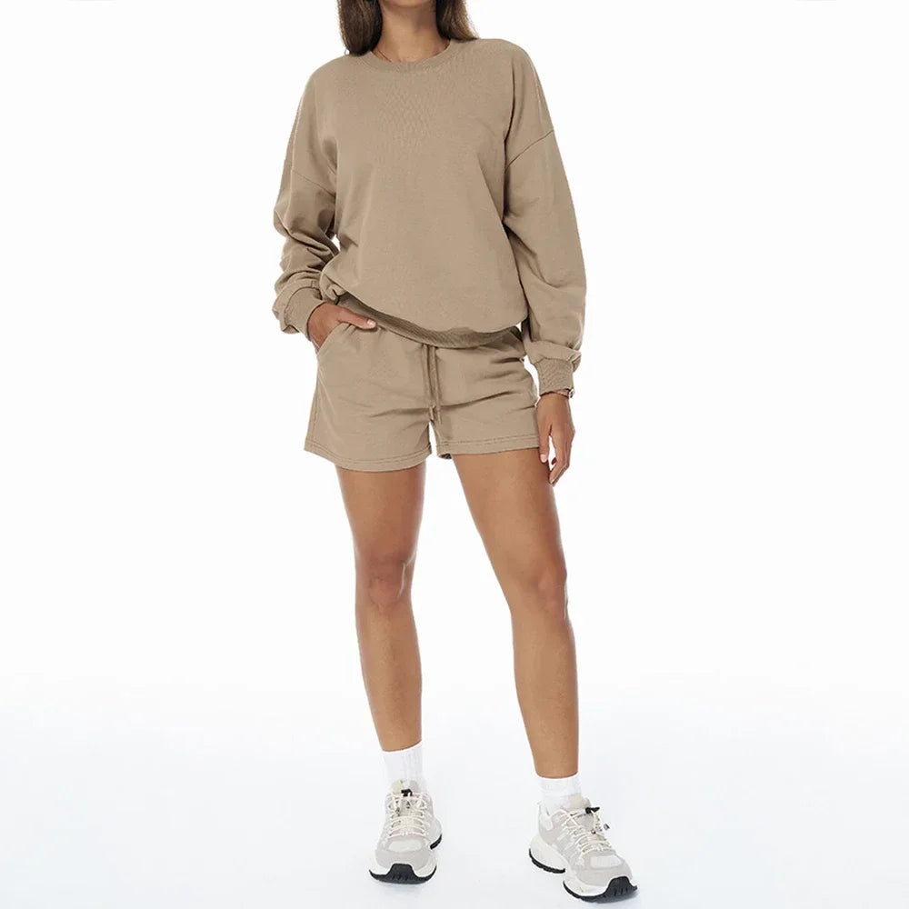 Autumn Winter Women's Pant Sets Sports Pullover Wide Leg Pants 2 Pieces Yoga Sets Gym Fitness Tracksuit Set Loose Hoodies Suits