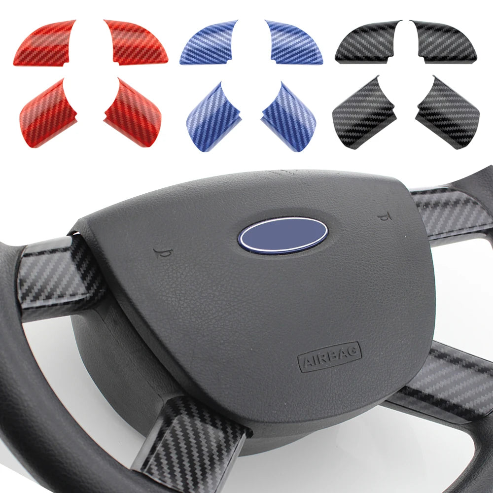 Interior Car Steering Wheel Panel Cover Trim Sticker for Ford Focus 2 MK2 2005 - 2011 Car-Styling Stickers 4Pcs/Set Accessories