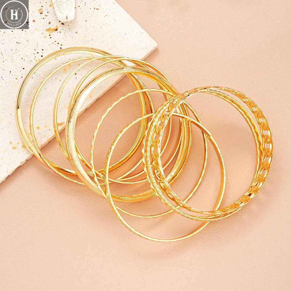 10 Pcs Punk Trendy Multilayer Bracelets Set for Women Elegant Delicate Twist Sparkling Adjustable Bangles Jewelry Couples Gifts HALALZEN